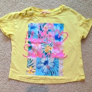 Original Marines Kids Yellow T-Shirt with Floral Print Hello Summer Size 5-6